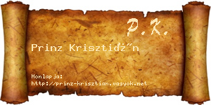 Prinz Krisztián névjegykártya